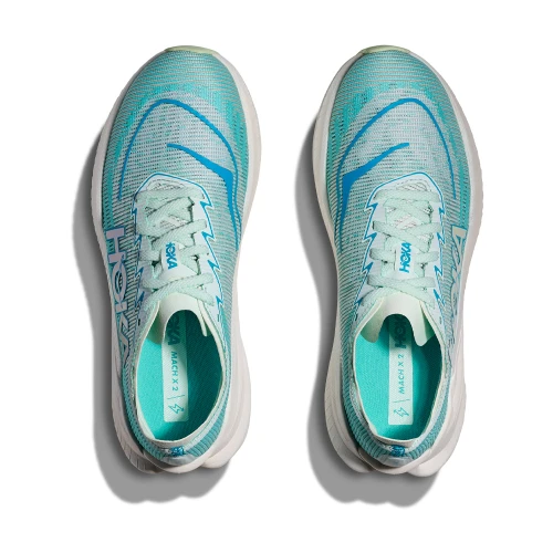 Women's HOKA Mach X 2 Sneaker Snow Melt Blue Spark top