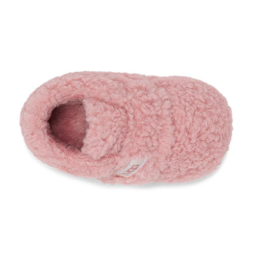 Infant Girl UGG Baby Bixbee Bootie - Shell Curly Faux Fur Top View