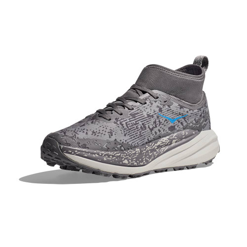 Men's HOKA Speedgoat 6 Mid GTX - Satellite Grey Stardust Front Angle Inner Side