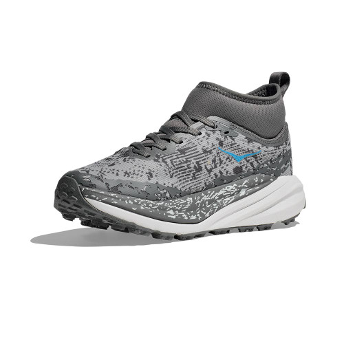 Women's HOKA Speedgoat 6 Mid GTX Sneaker - Asteroid Cosmic Grey Front Angle Side