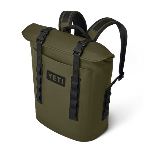YETI Hopper Backpack M12 Soft Olive Cooler angled