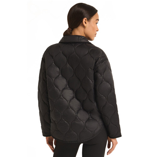 Women's Z Supply Active Time Is Now Quilted Black Jacket back