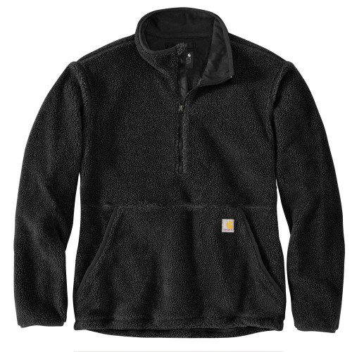 Men's Carhartt Loose Fit Fleece Pullover Black Front Flat Image