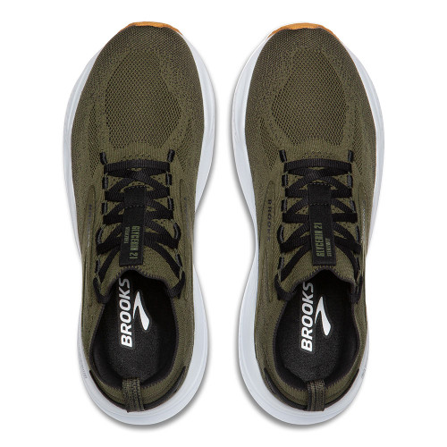 Men's Brooks Glycerin StealthFit 21 Green Black White top