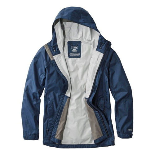 Men's L.L.Bean Trail Model Rain Jacket Nautical Navy Interior Men's L.L.Bean Trail Model Rain Jacket Nautical Navy Interior