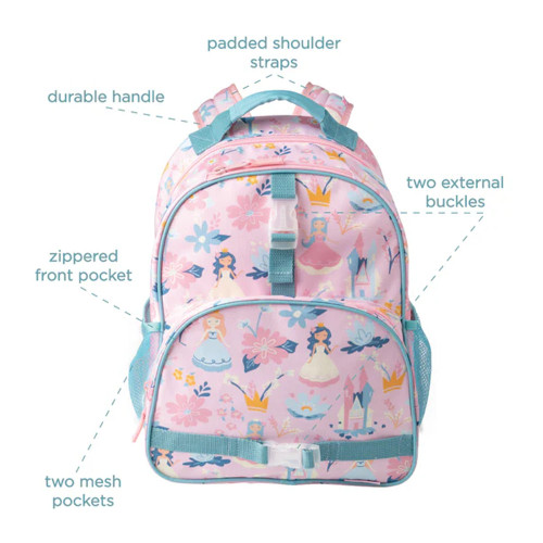 Kids' Stephen Joseph All Over Print Backpack Princess Details