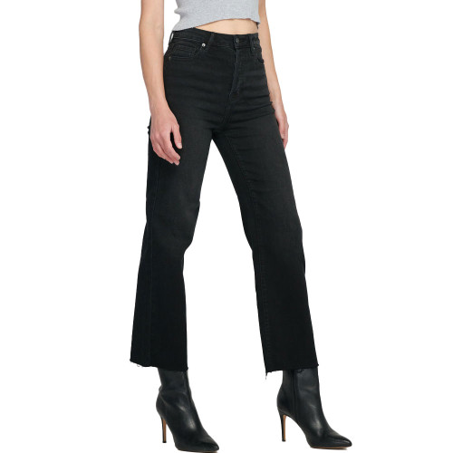 Women's Hidden Tracey High Waist Wide Straight Leg Jeans - Black Side