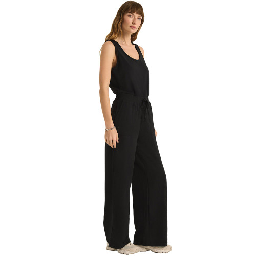 Women's Z Supply Layover Modal Fleece Jumpsuit - Black Side