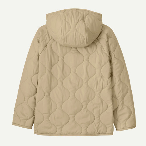 Girls' Patagonia Quilted Puffer Hooded Oar Tan Jacket back