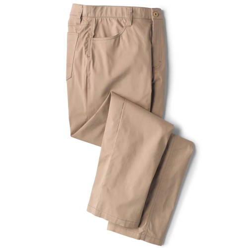 Men's Orvis Out Of Office, Office 5 Pocket Pant - Desert Khaki Flat Folded