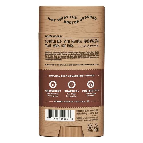 Dr. Squatch Deodorant Maverick Musk Stick back
