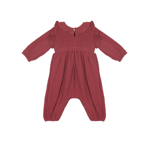 Infant Girls' Mabel + Honey Autumn Red Romper back