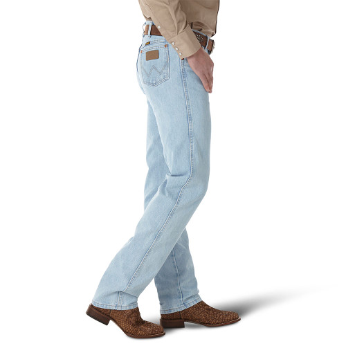 Men's Wrangler 13 Cowboy Cut Original Fit Bleach Blue Jeans side