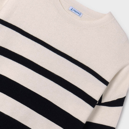 Girls' Mayoral Stripes Jumper Sweater Black Detail