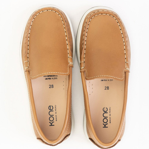 Boys' Kone Slip-On Leather Loafer Natural Leather Top