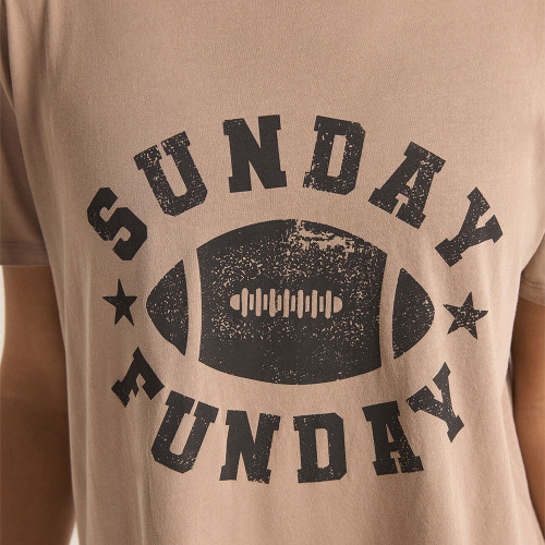 Women's Z Supply Sunday Funday Boyfriend T-Shirt - Latte Front Detail