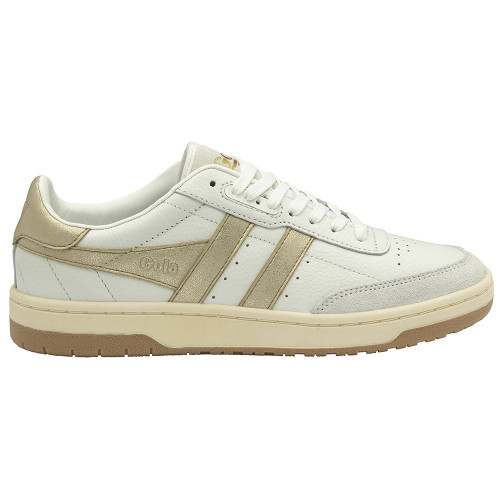 Women's Gola Classic Falcon Mirror Sneakers - White Gold Side