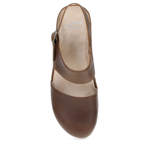 Women's Dansko Lucia Heeled Clog Tan Oiled Pull Up Upper