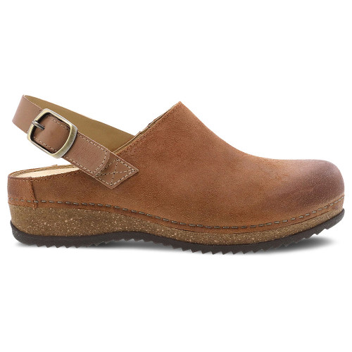 Women's Dansko Merrin Mule Tan Burnished Suede Mule Side