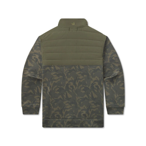 Boys' Southern Marsh Harris Stretch Duck Camo Dark Olive Pullover back