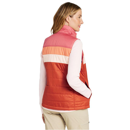Women's L.L.Bean Mountain Classic Puffer Colorblock Vest - Senna Brick Adobe Red Back Model Women's L.L.Bean Mountain Classic Puffer Colorblock Vest - Senna Brick Adobe Red Back Model