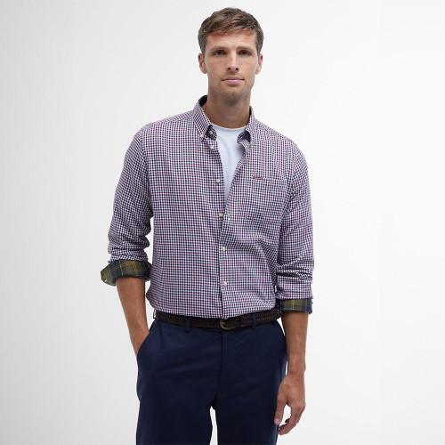 Men's Barbour Padshaw Tailor Gingham Rich Red Shirt