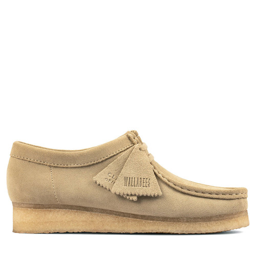 Women's Clarks Wallabee Suede Maple Suede Mule side