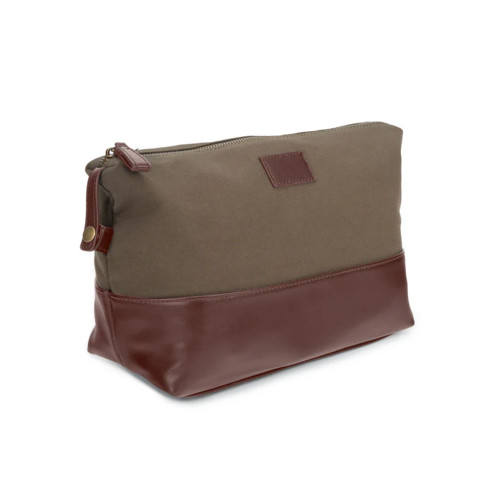 Brouk & Co. Harrison Skyler Toiletry Bag - Olive Angled