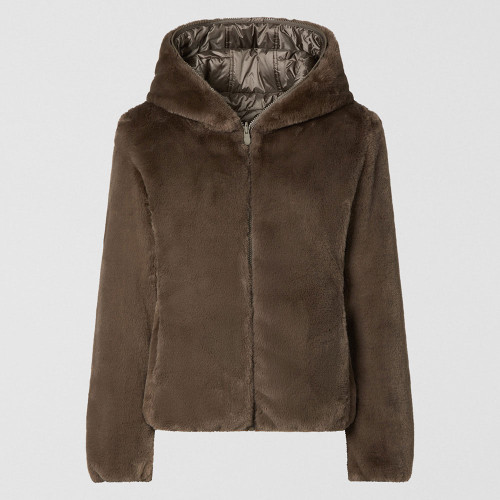 Women's Save The Duck Laila Reversible Jacket Mud Grey Main