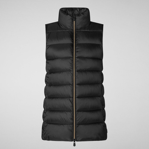 Women's Save The Duck Quilted Coral Vest Black Swatch Front Women's Save The Duck Quilted Coral Vest Black Swatch Front