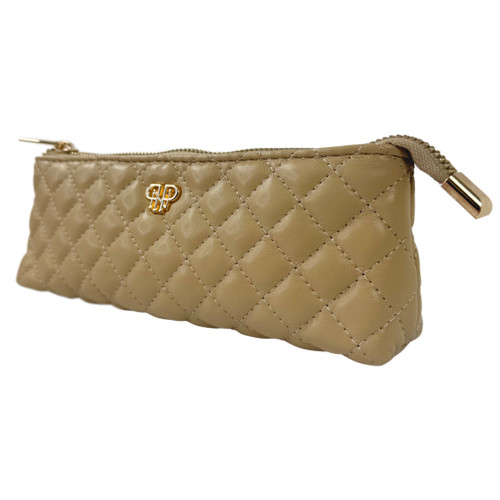 PurseN Sleek Stash Go-To-Case - Nude Quilted Side Angle
