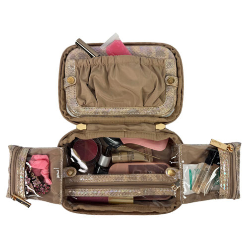 PurseN LITTMINI Lighted Mirror Case - Glimmer Leopard Packed With items PurseN LITTMINI Lighted Mirror Case - Glimmer Leopard Packed With items