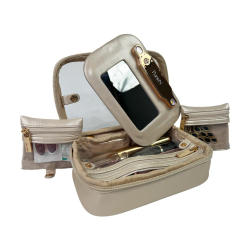 PurseN LITTMINI Lighted Mirror Case - Pearl All Pieces Fully Packed