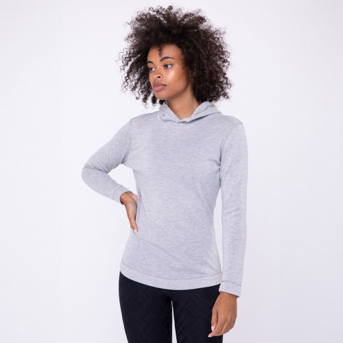 Women's Mono B Slim Fit Hooded Pullover Heather Grey Main