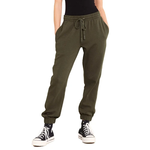 Women's BOODY Cuffed Sweat Pants Dark Olive Main