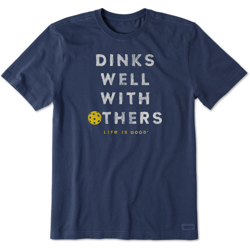 Men's Life Is Good Dinks Well With Others T-Shirt Darkest Blue Main