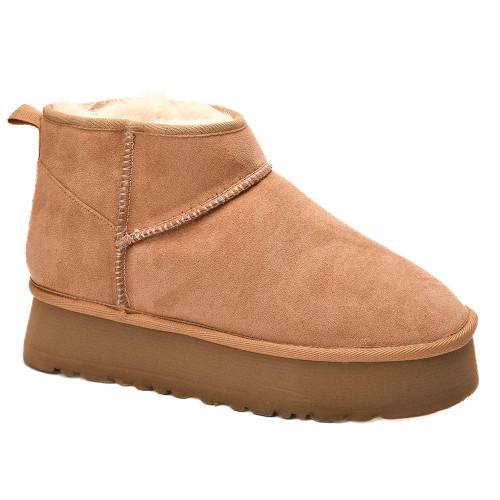 Women's Corkys Room Service Platform Boot Camel Faux Suede