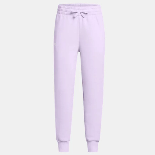 Girls' Under Armour UA Rival Fleece Joggers Salt Purple White Front