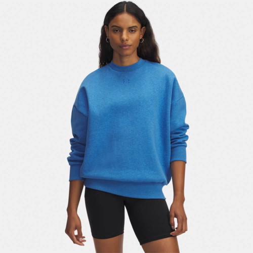 Women's Under Armour UA Rival Fleece Oversized Crew Sweatshirt Blue Atlantis Front