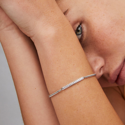 Women's Kendra Scott Addison Stretch Bracelet - Silver Model