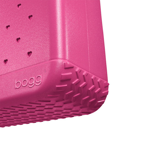 Original Bogg Bag Large Tonal Heart Shimmer Haute Pink Tote bottom