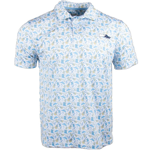 Men's Old Row Western Cactus Polo White Main