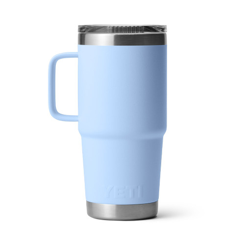 YETI Rambler 20 oz Travel Big Sky Blue Mug with Stronghold Lid back