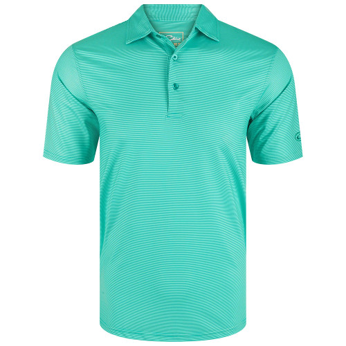 Men's Drake Chalked Striped Performance Polo Front