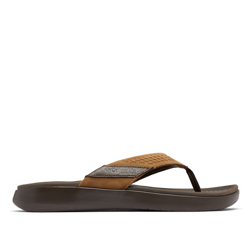 Men's Columbia Boatside Tundra Light Brown Flip Flop side Men's Columbia Boatside Tundra Light Brown Flip Flop side