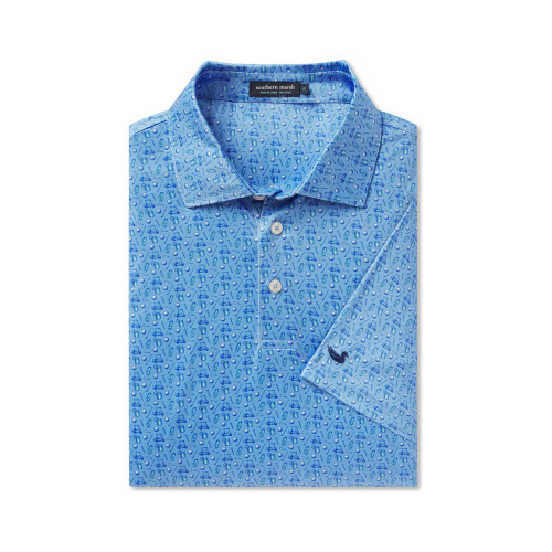 Men's Southern Marsh Flyline Performance Polo - Cart Path Only Bluestone Flat