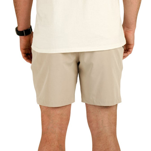 Men's AFTCO 7" Everyday Stretch Shorts Khaki Back
