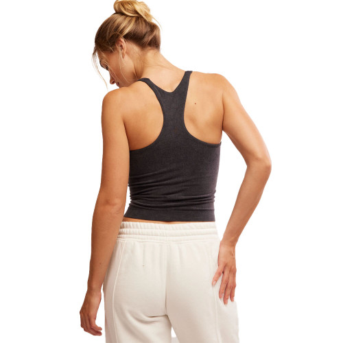 Women's Free People Movement Go To Smooth Square Neck Cami Washed Black Back