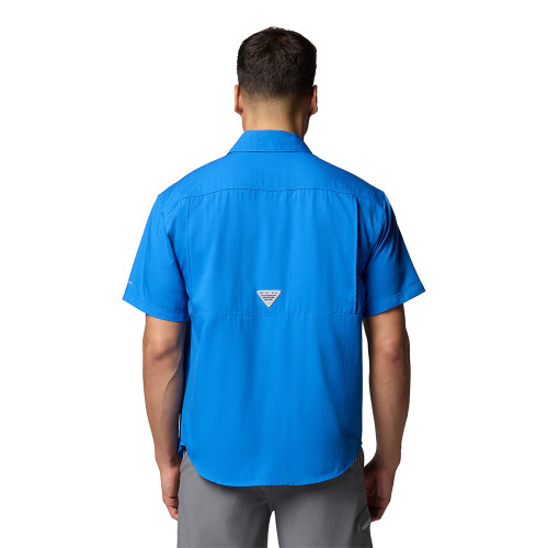 Men's Columbia PFG Backwater Button Up Vivid Blue Shirt back Men's Columbia PFG Backwater Button Up Vivid Blue Shirt back