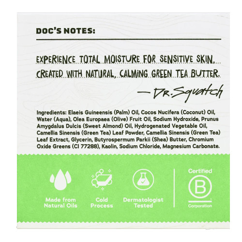 Dr. Squatch Total Moisture Bar Soap - Green Tea Butter Back